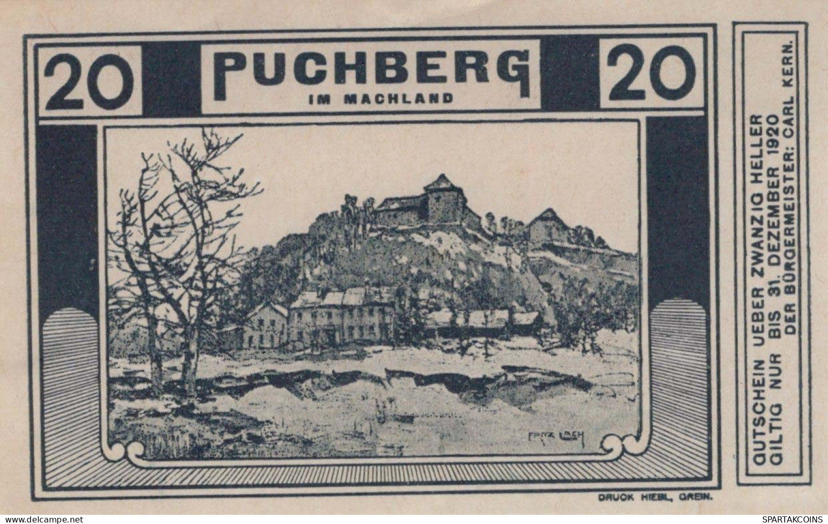 20 HELLER 1920 Stadt PUCHBERG IM MACHLAND Oberösterreich Österreich #PE329 - [11] Emissioni Locali