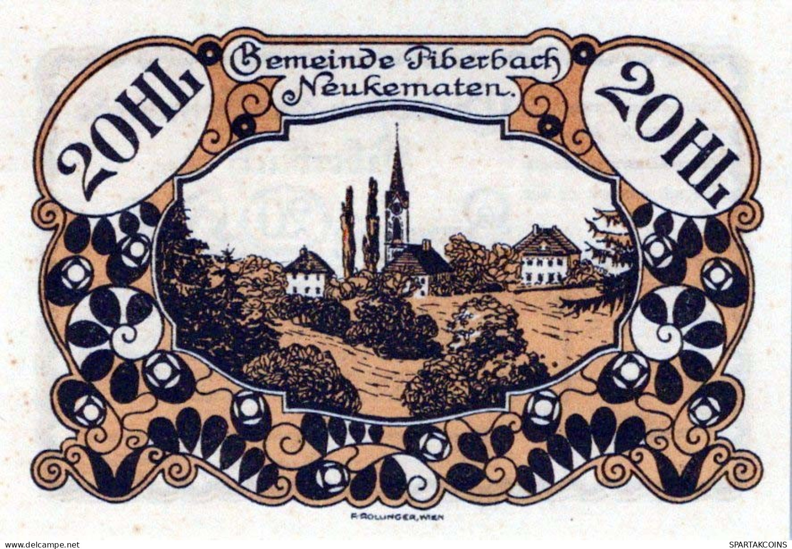 20 HELLER 1920 Stadt PIBERBACH Oberösterreich Österreich Notgeld Papiergeld Banknote #PG619 - Lokale Ausgaben