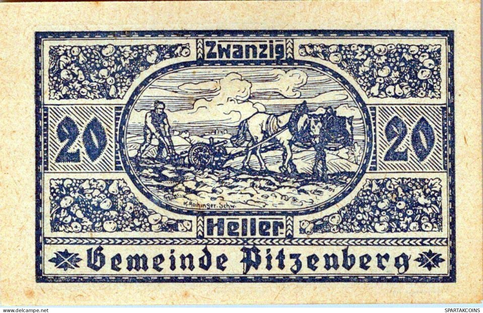 20 HELLER 1920 Stadt PITZENBERG Oberösterreich Österreich Notgeld Papiergeld Banknote #PG623 - [11] Emisiones Locales