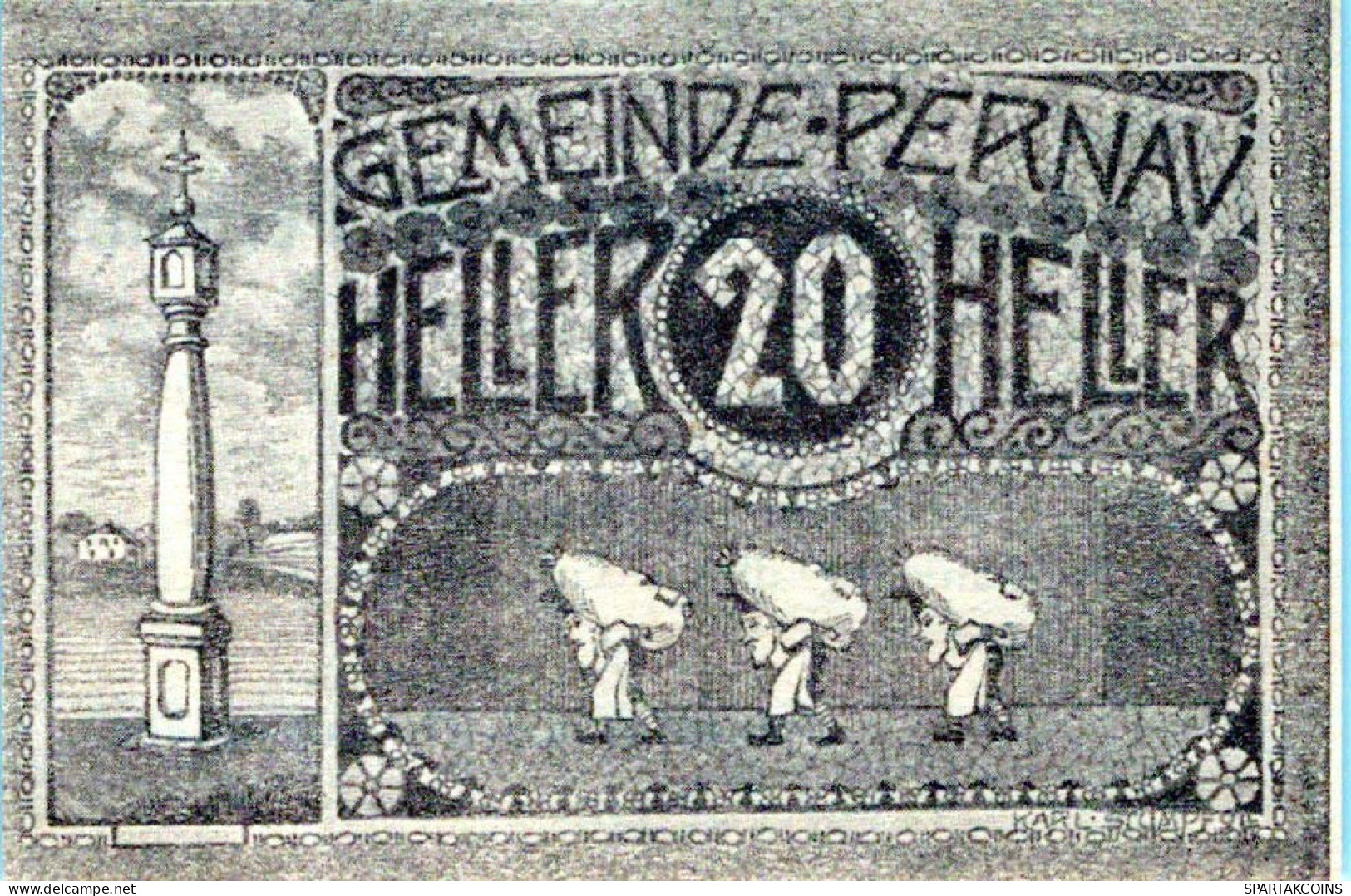 20 HELLER 1920 Stadt PERNAU Oberösterreich Österreich Notgeld Banknote #PJ220 - Lokale Ausgaben