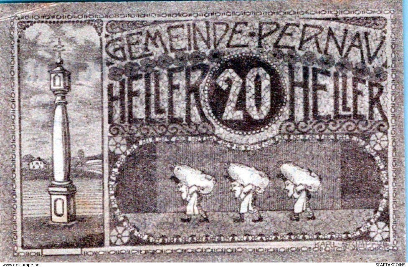 20 HELLER 1920 Stadt PERNAU Oberösterreich Österreich Notgeld Banknote #PE281 - Lokale Ausgaben