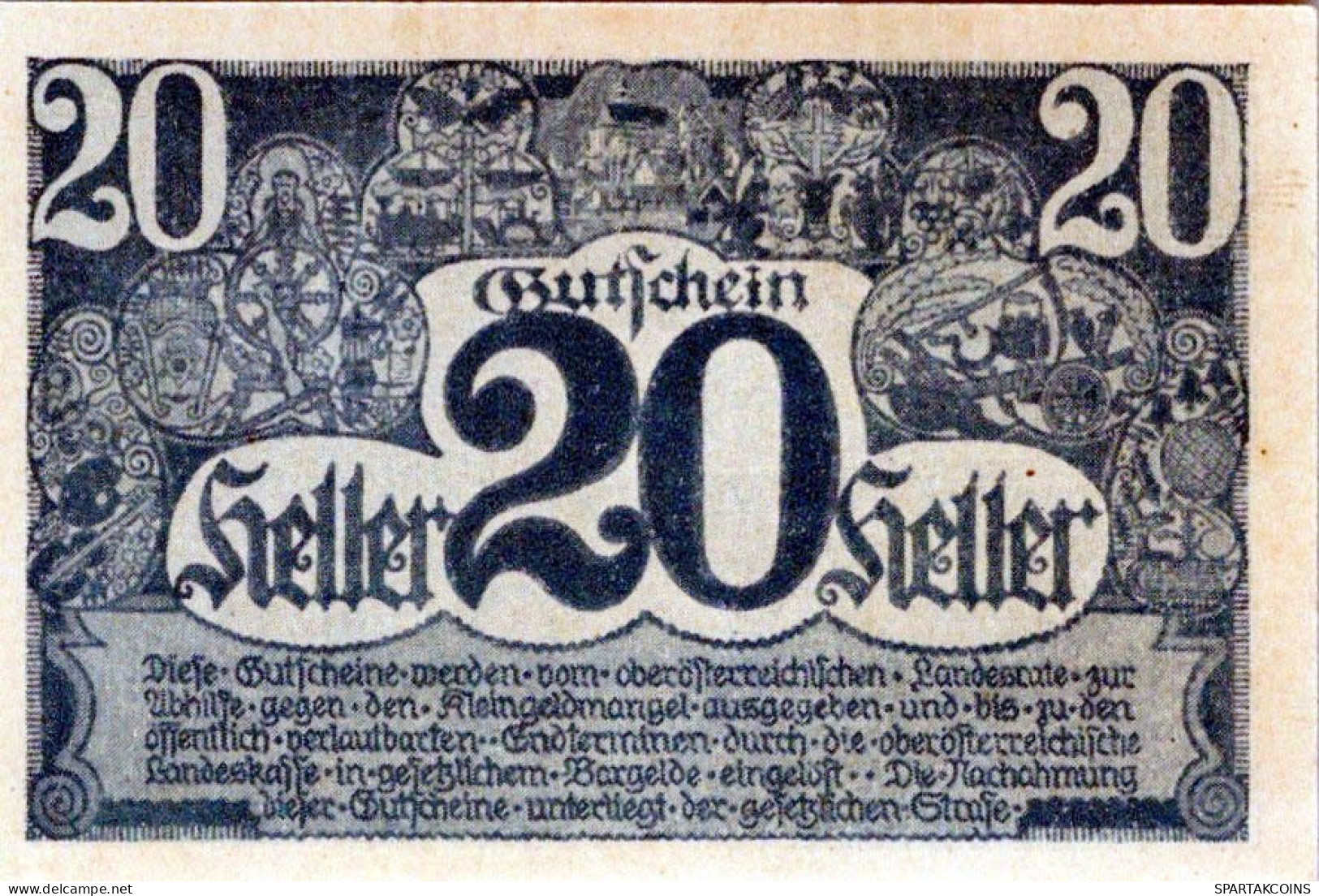 20 Heller 1920 Stadt Oberösterreich Österreich Federal State Of Österreich #PE513 - [11] Local Banknote Issues