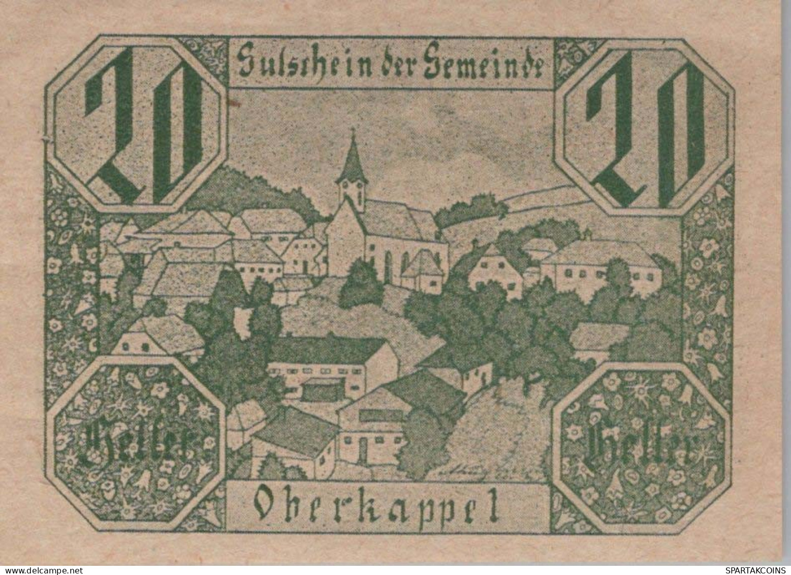 20 HELLER 1920 Stadt OBERKAPPEL Oberösterreich Österreich Notgeld #PE499 - [11] Local Banknote Issues