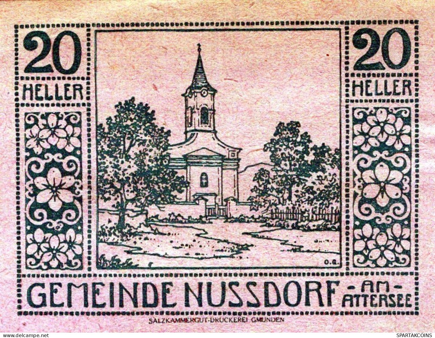 20 HELLER 1920 Stadt NUSSDORF AM ATTERSEE Oberösterreich Österreich #PE216 - [11] Local Banknote Issues
