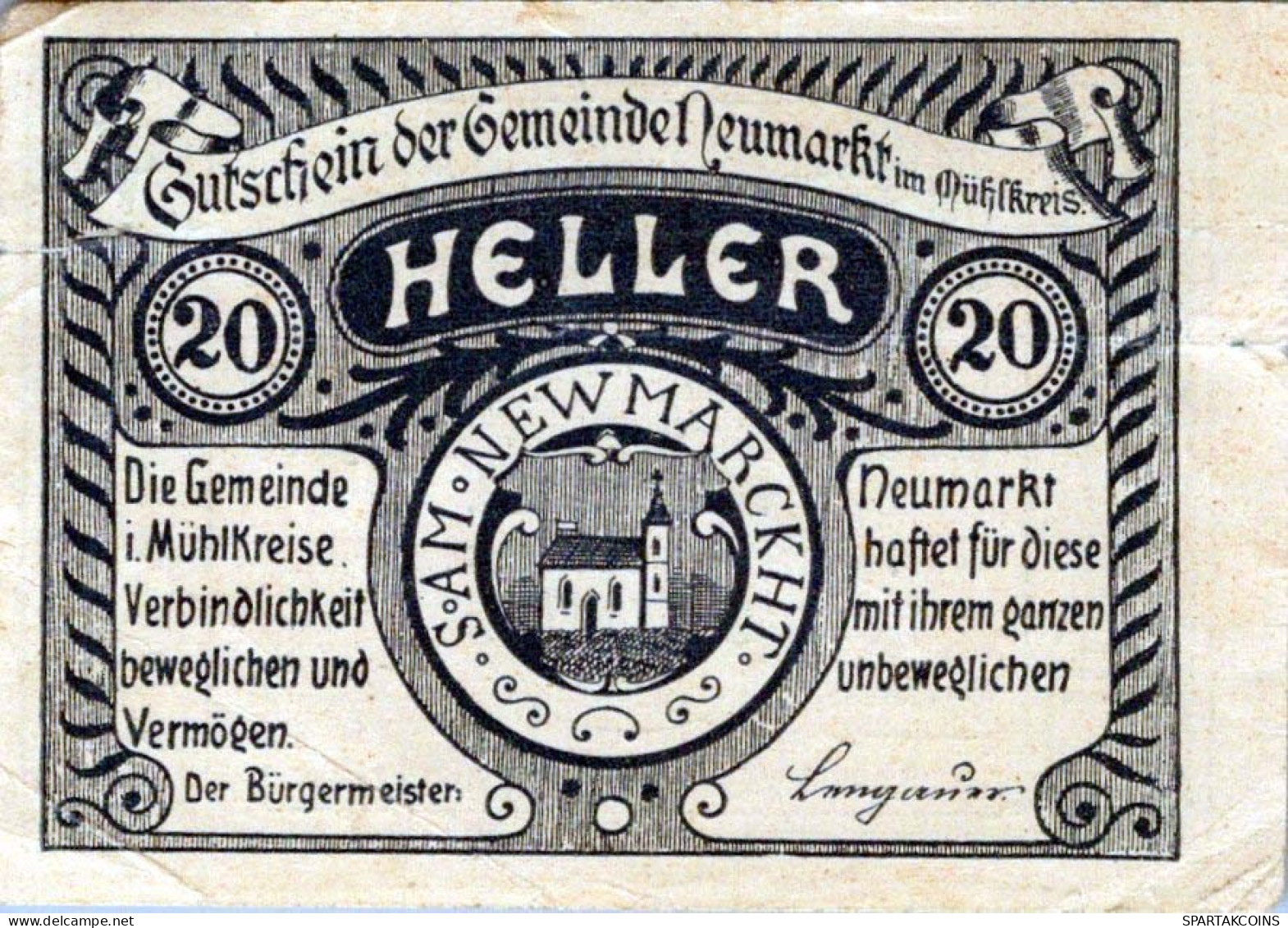 20 HELLER 1920 Stadt Neumarkt IM MÜHLKREIS Oberösterreich Österreich #PE207 - [11] Local Banknote Issues
