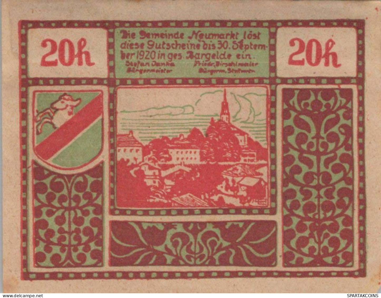 20 HELLER 1920 Stadt NEUMARKT BEI SALZBURG Salzburg Österreich Notgeld #PI291 - [11] Emisiones Locales