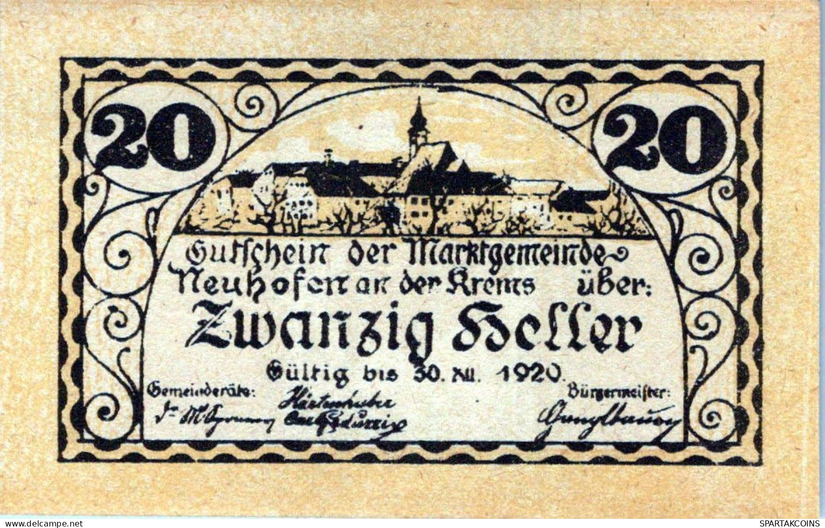 20 HELLER 1920 Stadt NEUHOFEN AN DER KREMS Oberösterreich Österreich UNC Österreich #PH471 - [11] Emissions Locales