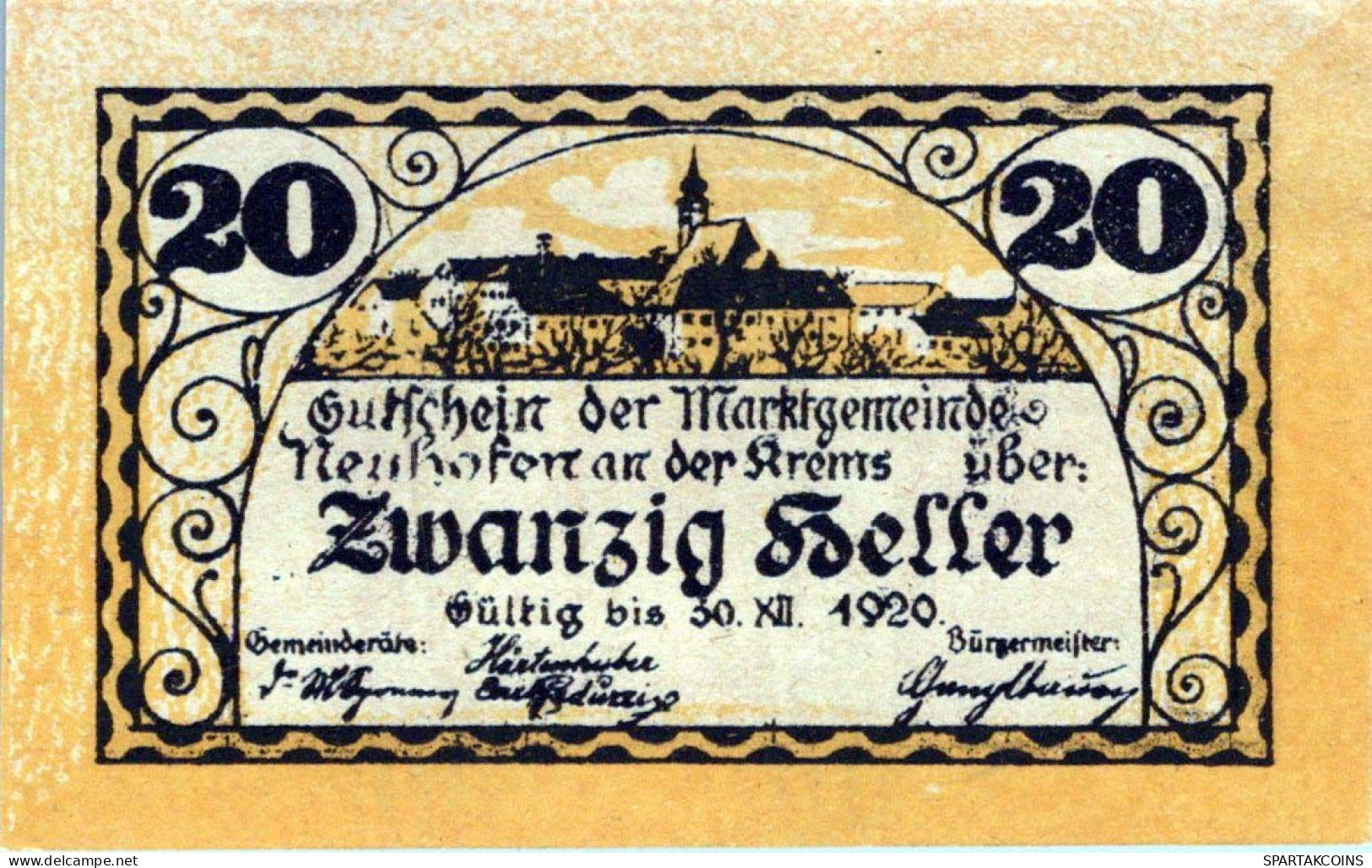 20 HELLER 1920 Stadt NEUHOFEN AN DER KREMS Oberösterreich Österreich Notgeld Papiergeld Banknote #PG962 - [11] Local Banknote Issues