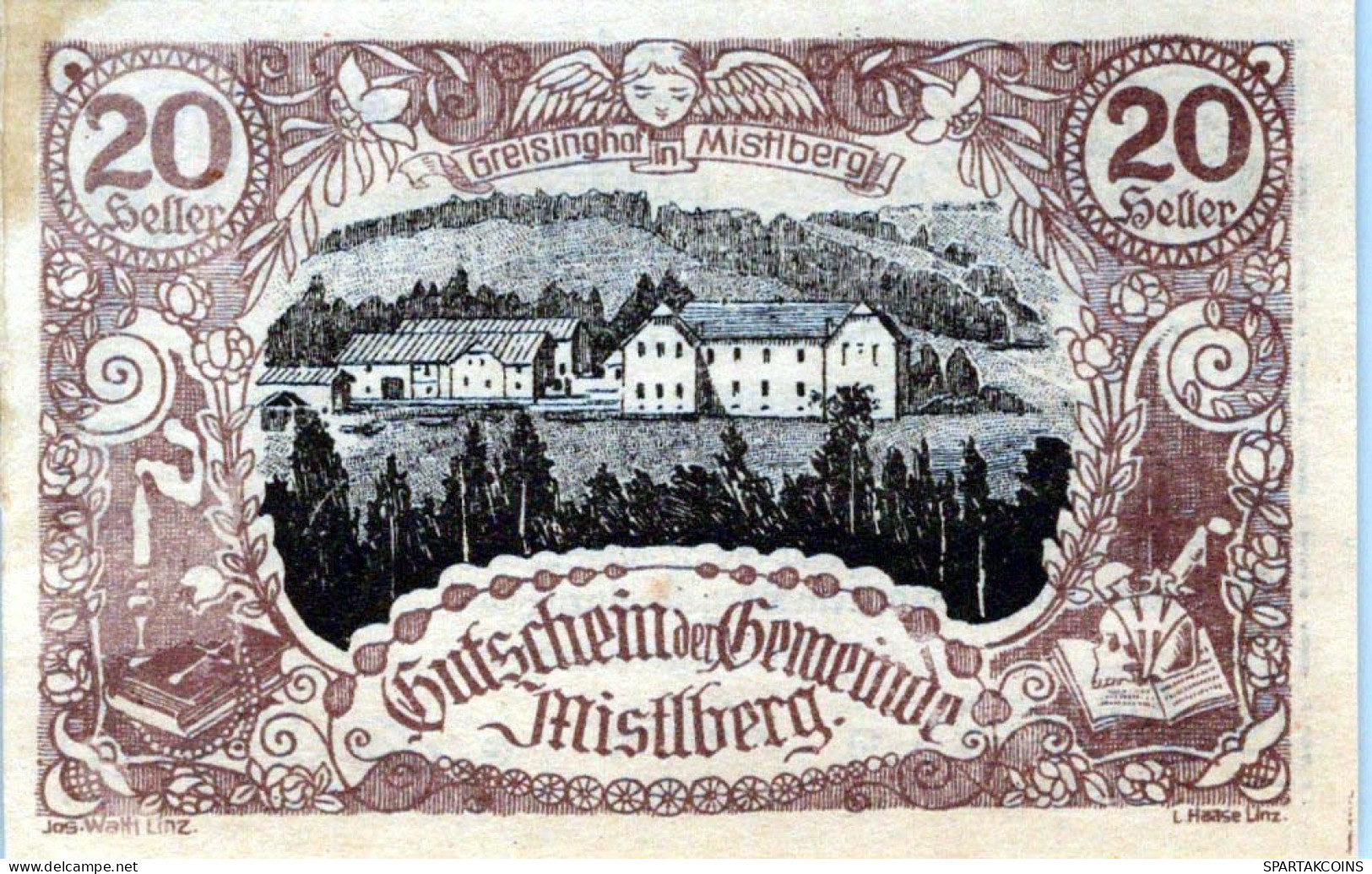 20 HELLER 1920 Stadt MISTLBERG Oberösterreich Österreich Notgeld Banknote #PD859 - [11] Local Banknote Issues