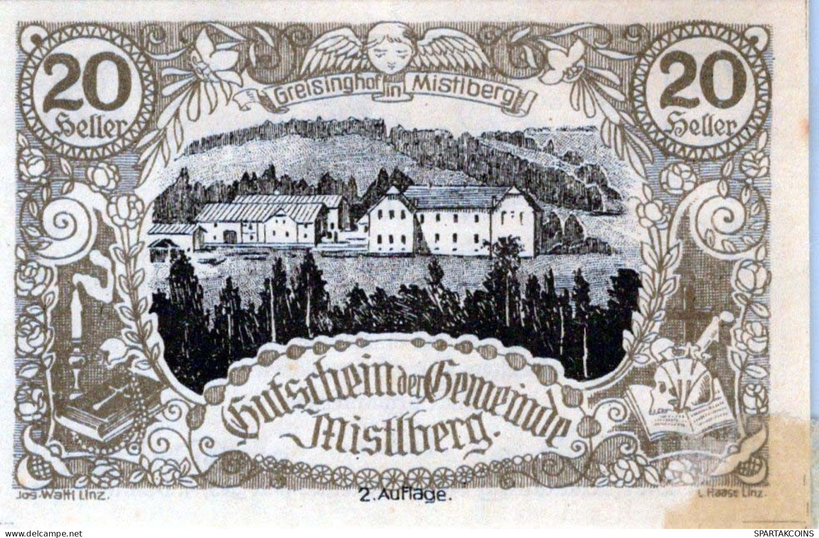 20 HELLER 1920 Stadt MISTLBERG Oberösterreich Österreich Notgeld Banknote #PD858 - [11] Local Banknote Issues