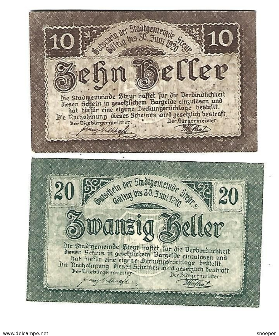 **notgeld   Austria Steyr 10+20 Heller  1034.1a - Austria
