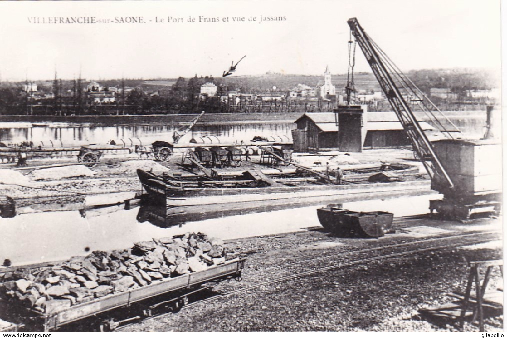 Photo - 69 - Rhone - VILLEFRANCHE Sur SAONE - Le Port De Frans Et Vue De Jassans - Retirage - Sin Clasificación