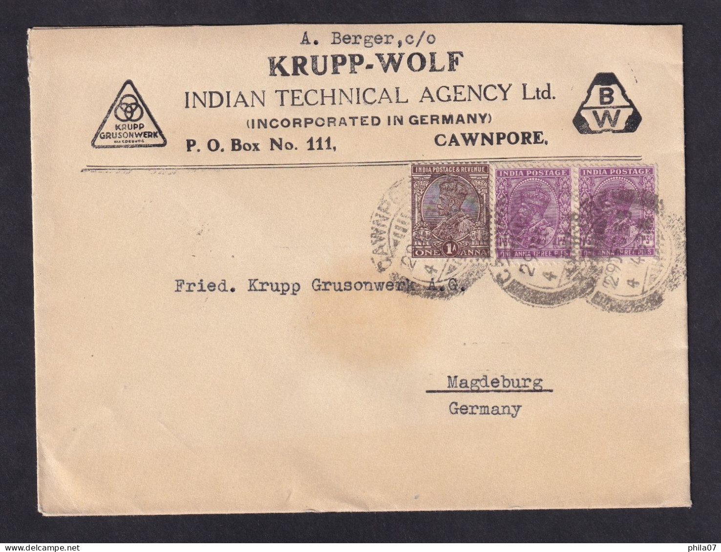 INDIA - Envelope Sent From India To Germany, Nice Franking And Header Of Company / 2 Scans - Otros & Sin Clasificación