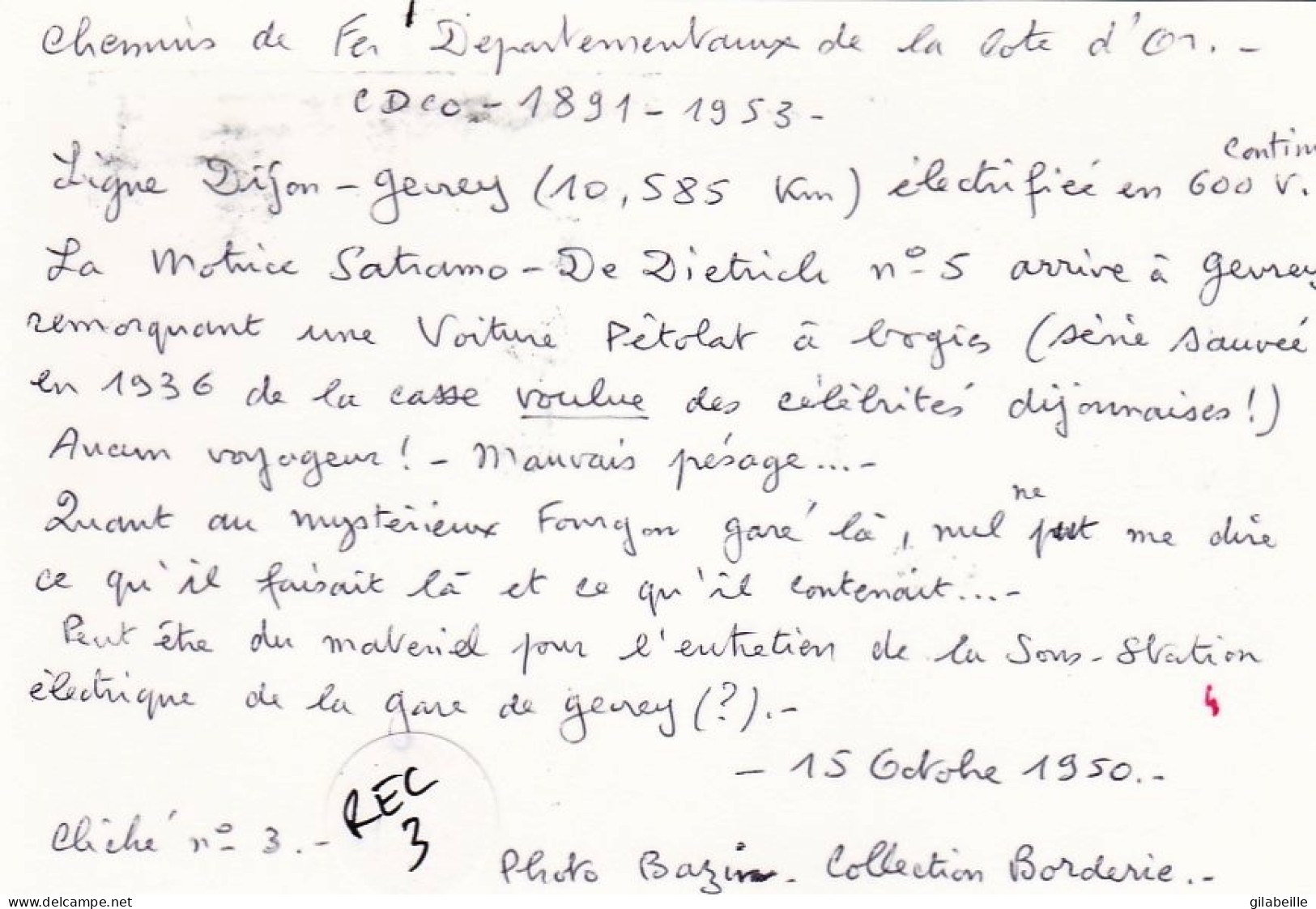Photo   - 21 - Cote D'or - GEVREY CHAMBERTIN - Motrice Satramo De DIETRICH Arrive En Gare - Retirage - Zonder Classificatie