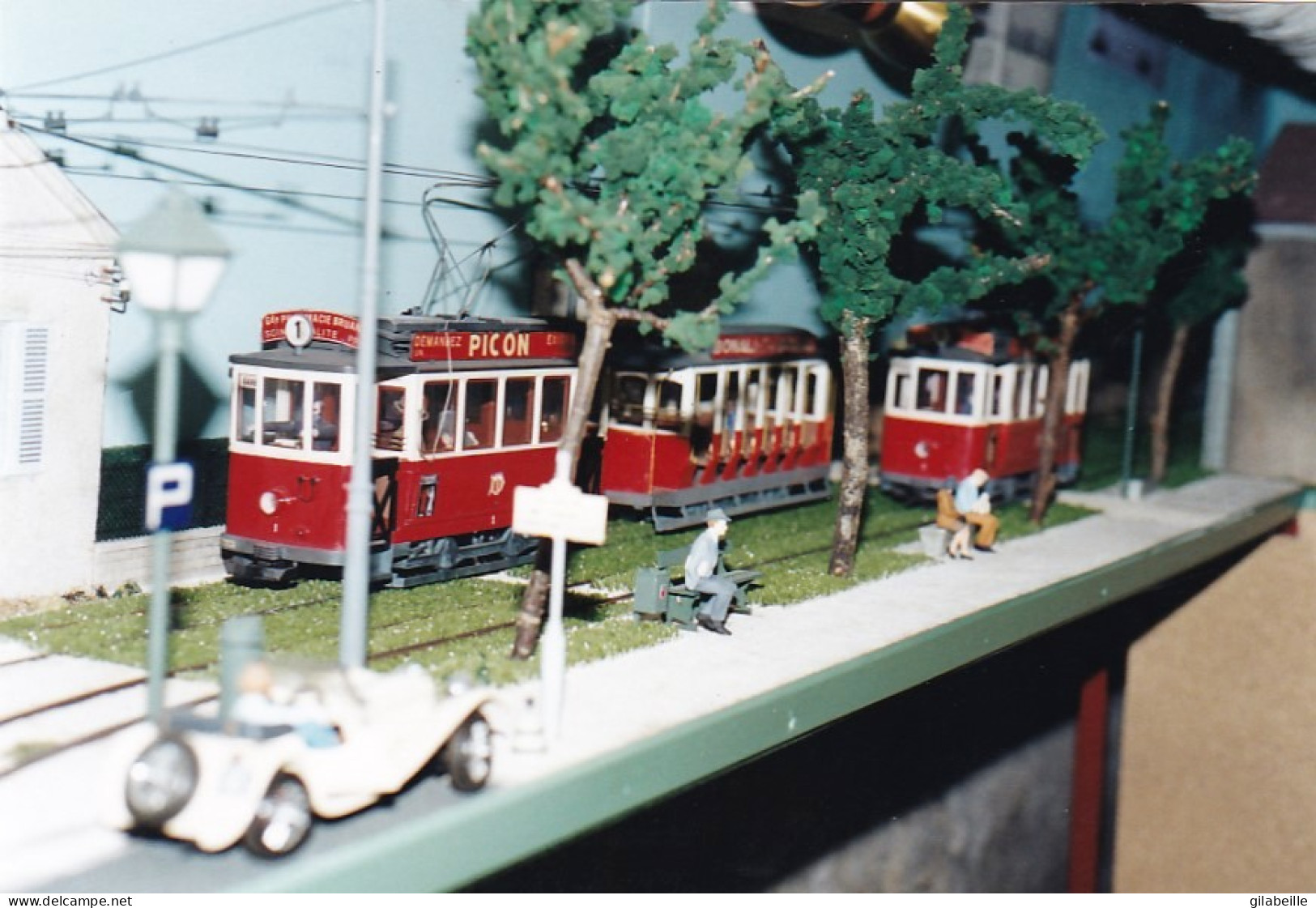 Photo Originale - 21- DIJON - Maquette De Tramway - Modele Reduit - Allée Du Parc - Reseau Des T.E.D -  - Trains
