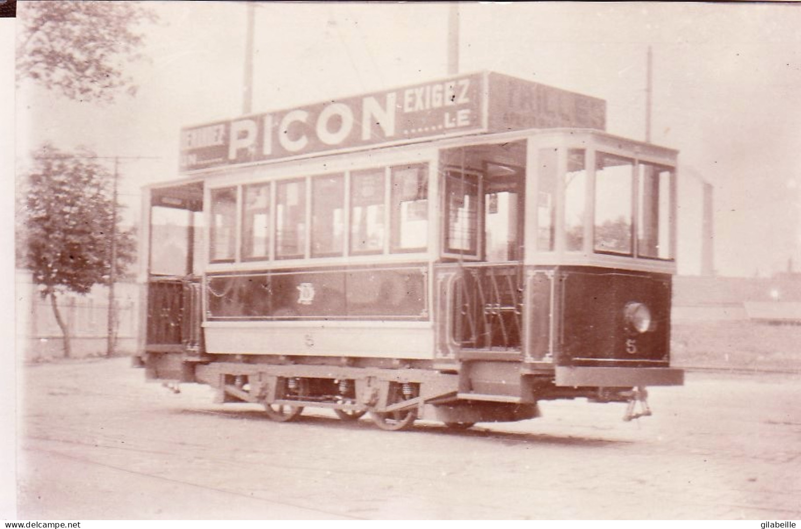 Photo  - 21- DIJON -  - Reseau Des T.E.D - Tramway  - Motrice Buire Vestibulée Livrée Au Dépot 1920/25 - Retirage - Ohne Zuordnung