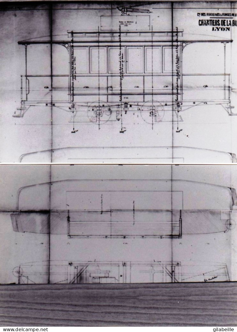 Photo  - 21- DIJON -  - Reseau Des T.E.D - Tramway  -plan D ' Une Motrice BUIRE - LOT 3 PHOTOS - Retirage - Unclassified