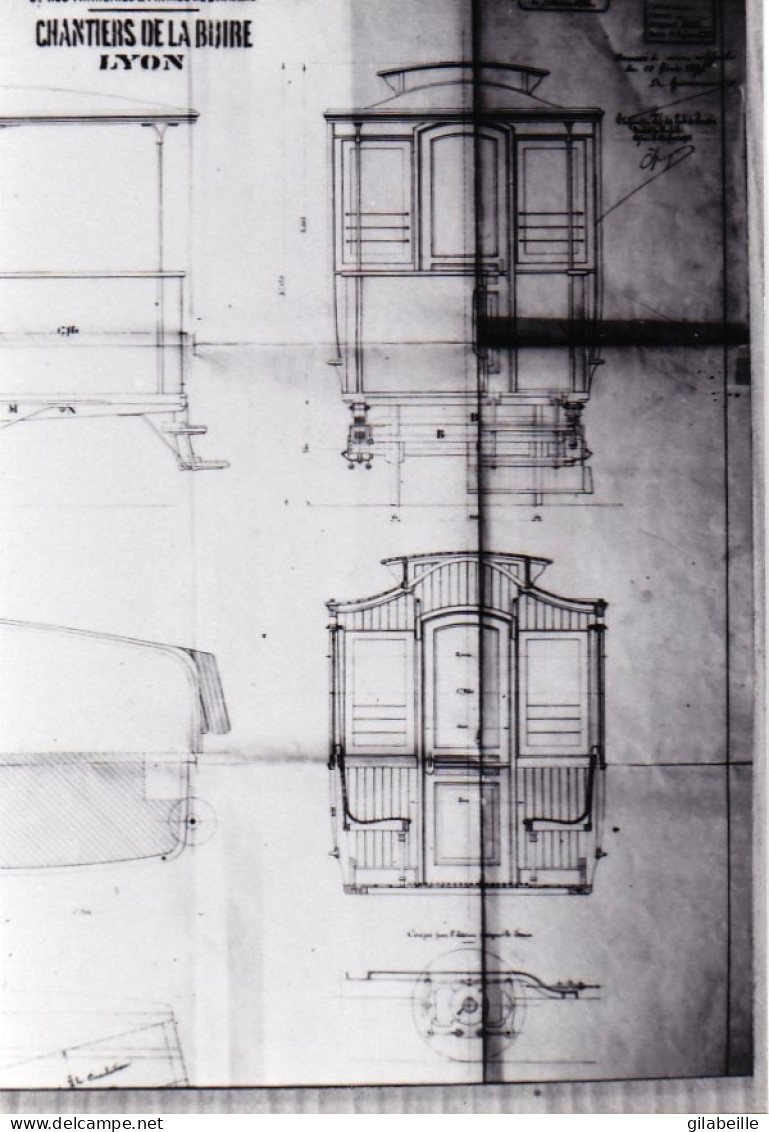 Photo  - 21- DIJON -  - Reseau Des T.E.D - Tramway  -plan D ' Une Motrice BUIRE - LOT 3 PHOTOS - Retirage - Zonder Classificatie