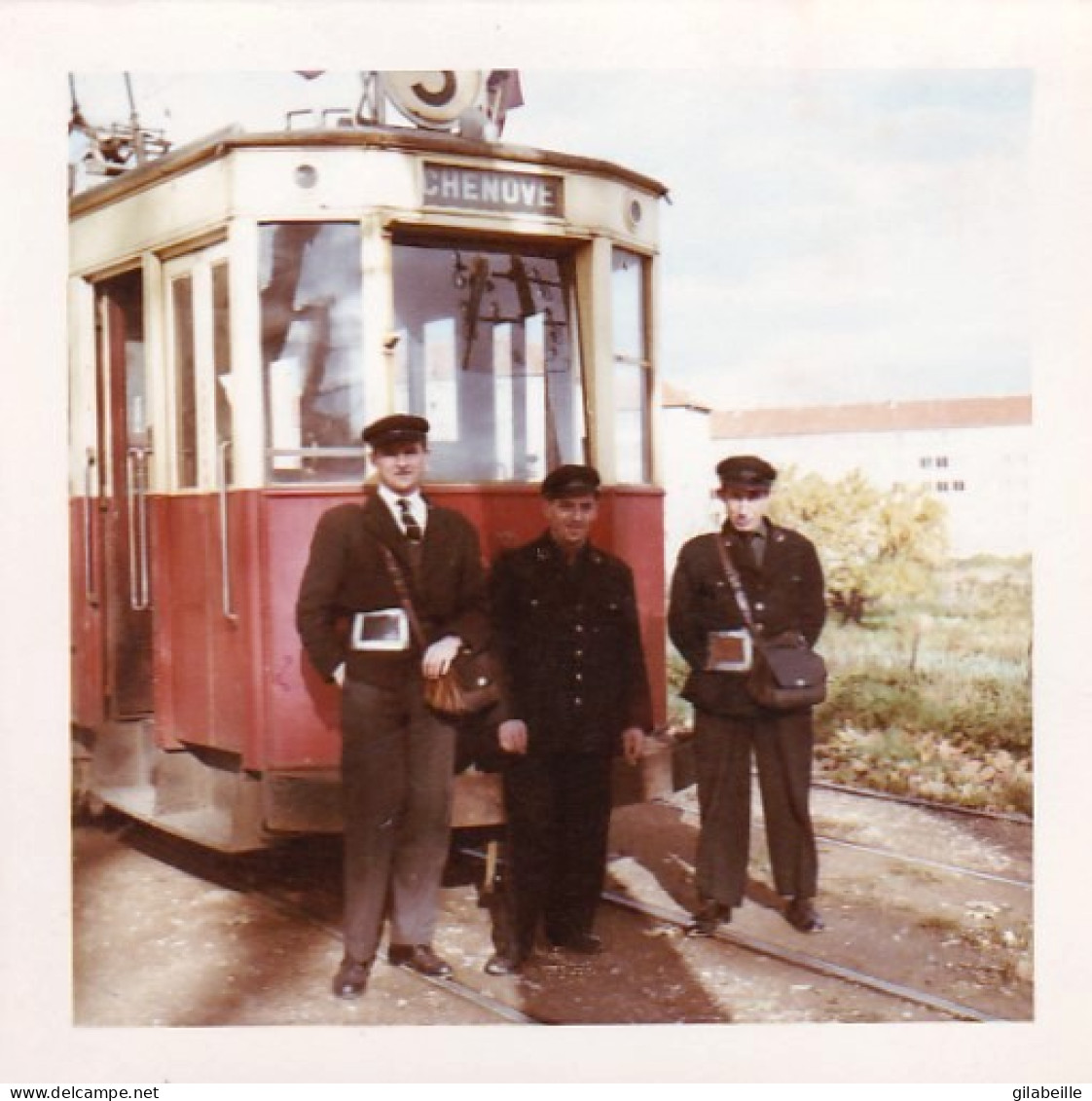 Photo Originale - 21 - DIJON-controleurs -  Denier Jour Avant Fermeture De La Ligne Tramway 5 - Le 5 Novembre 1960 -  - Lieux
