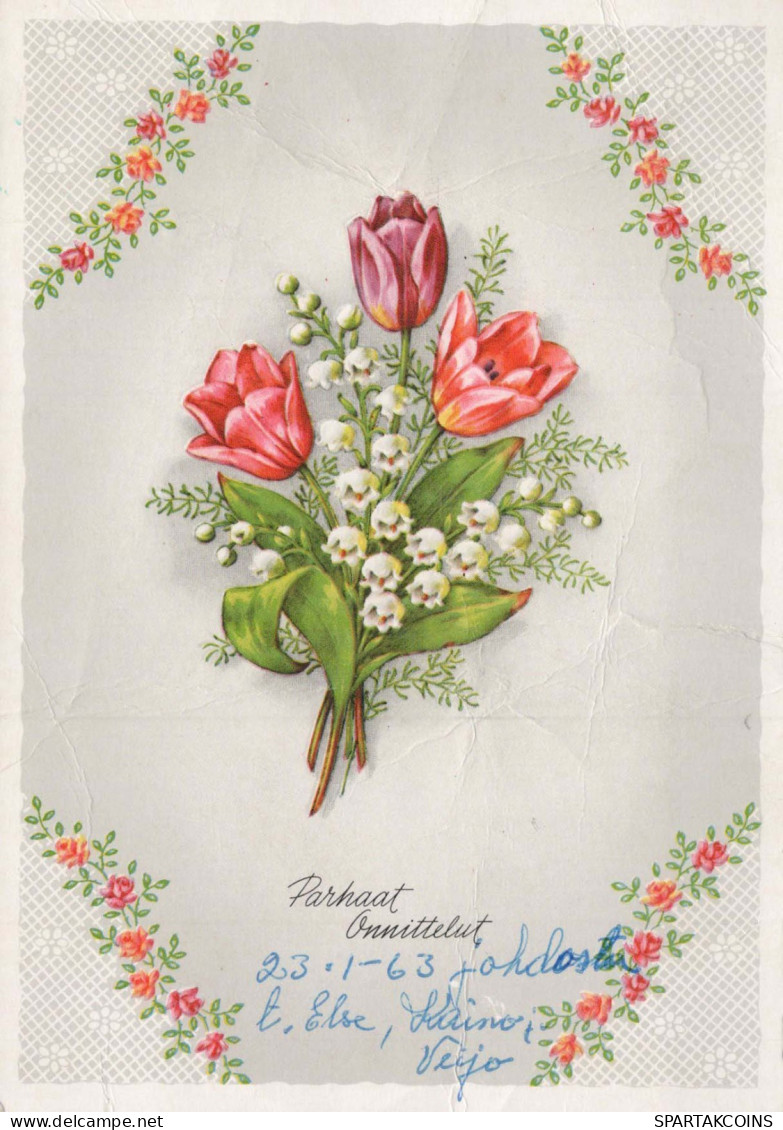 FLOWERS Vintage Postcard CPSM #PAR118.A - Flowers