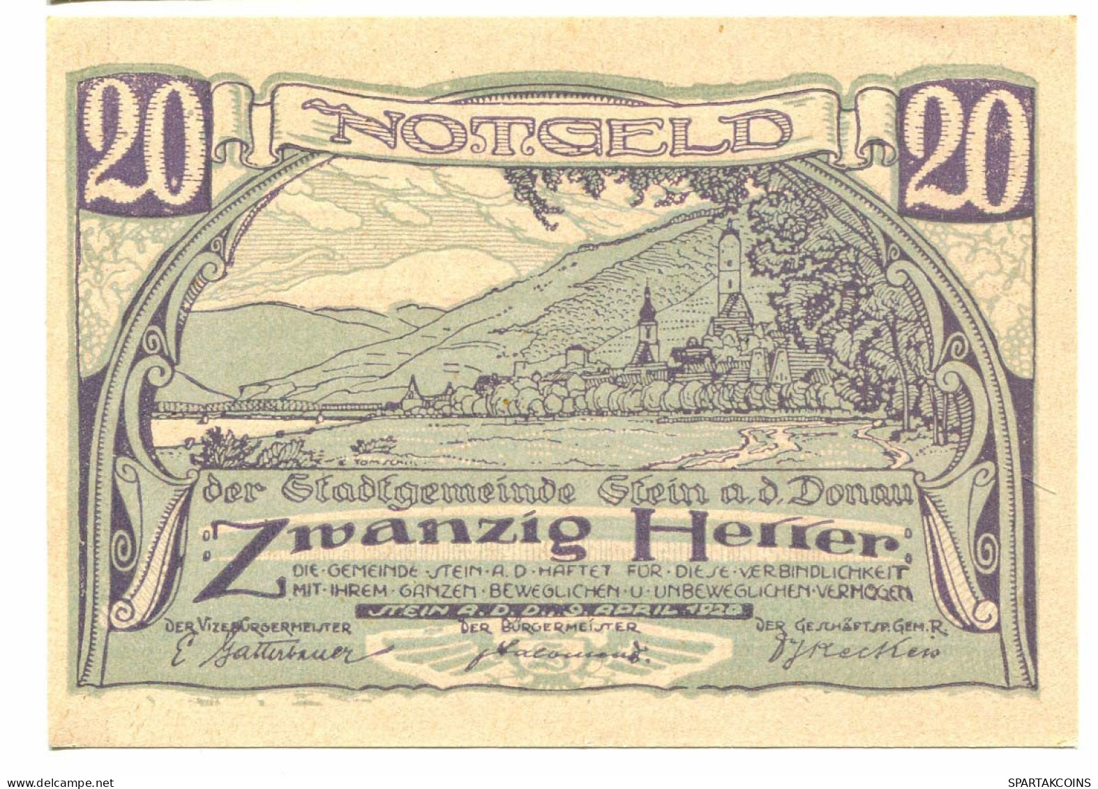 20 Heller 1920 STEIN Österreich UNC Notgeld Papiergeld Banknote #P10332 - [11] Local Banknote Issues