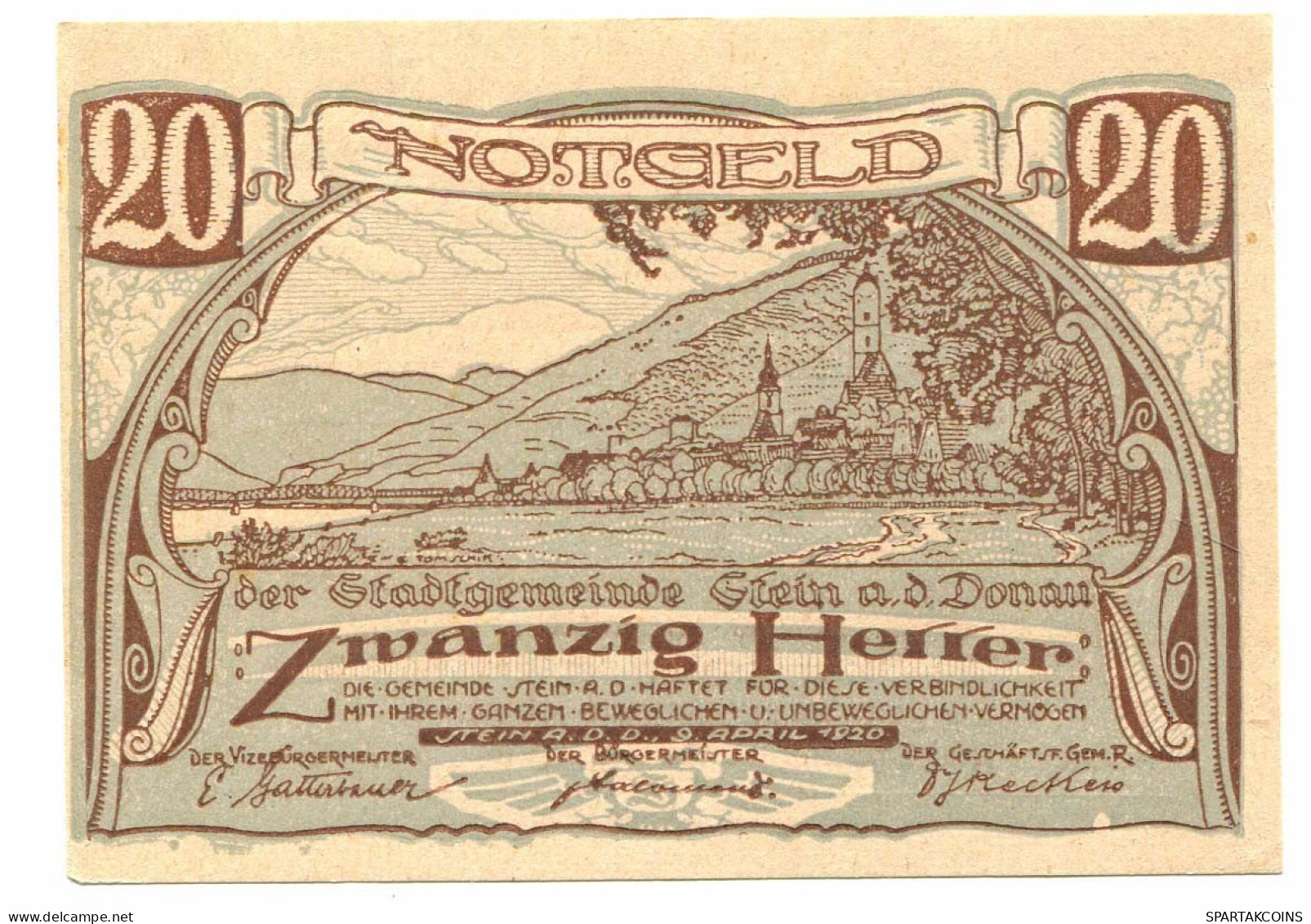 20 Heller 1920 STEIN Österreich UNC Notgeld Papiergeld Banknote #P10320 - [11] Emisiones Locales