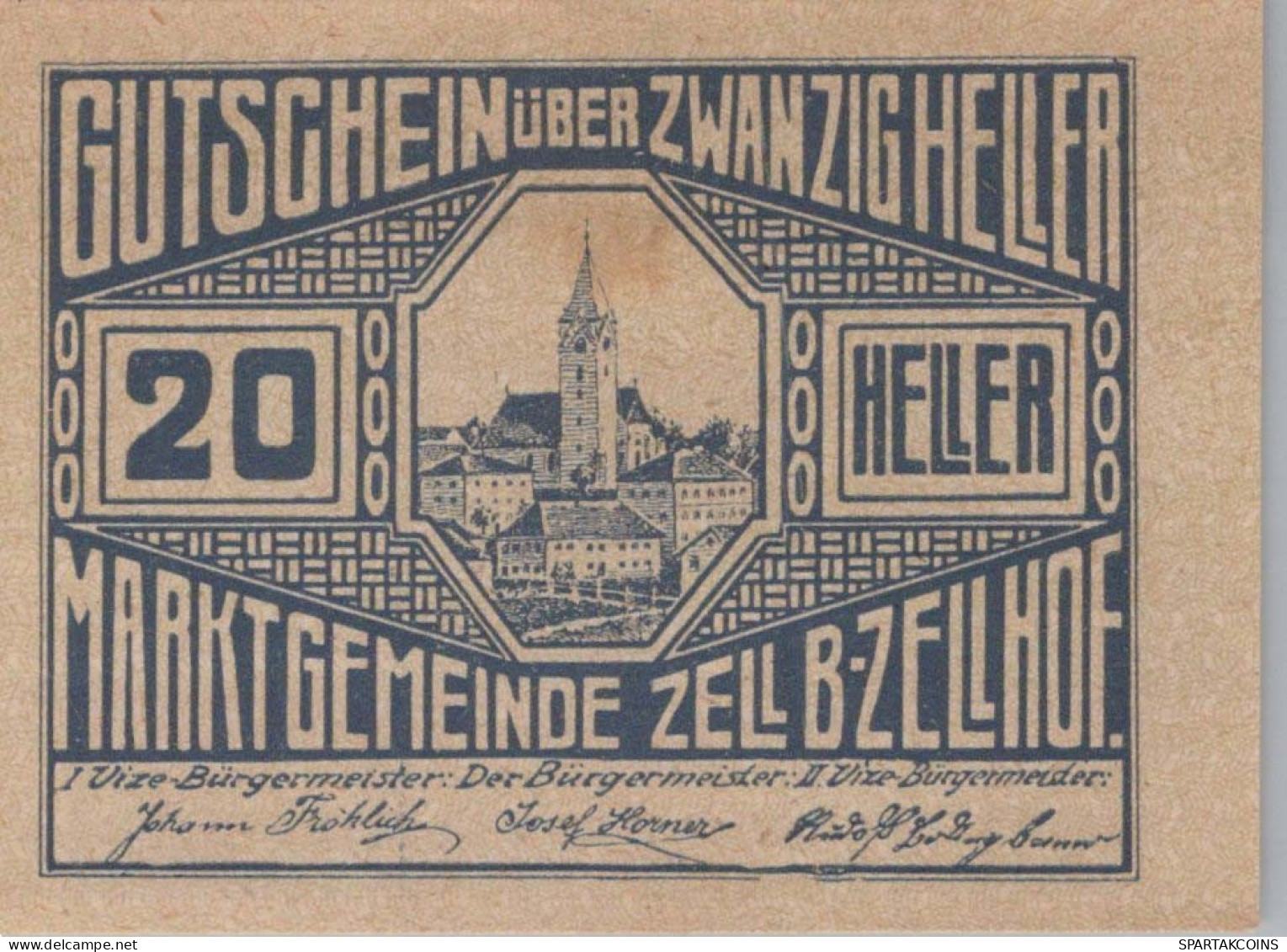 20 HELLER 1920 Stadt ZELL BEI ZELLHOF Oberösterreich Österreich Notgeld #PI162 - [11] Lokale Uitgaven