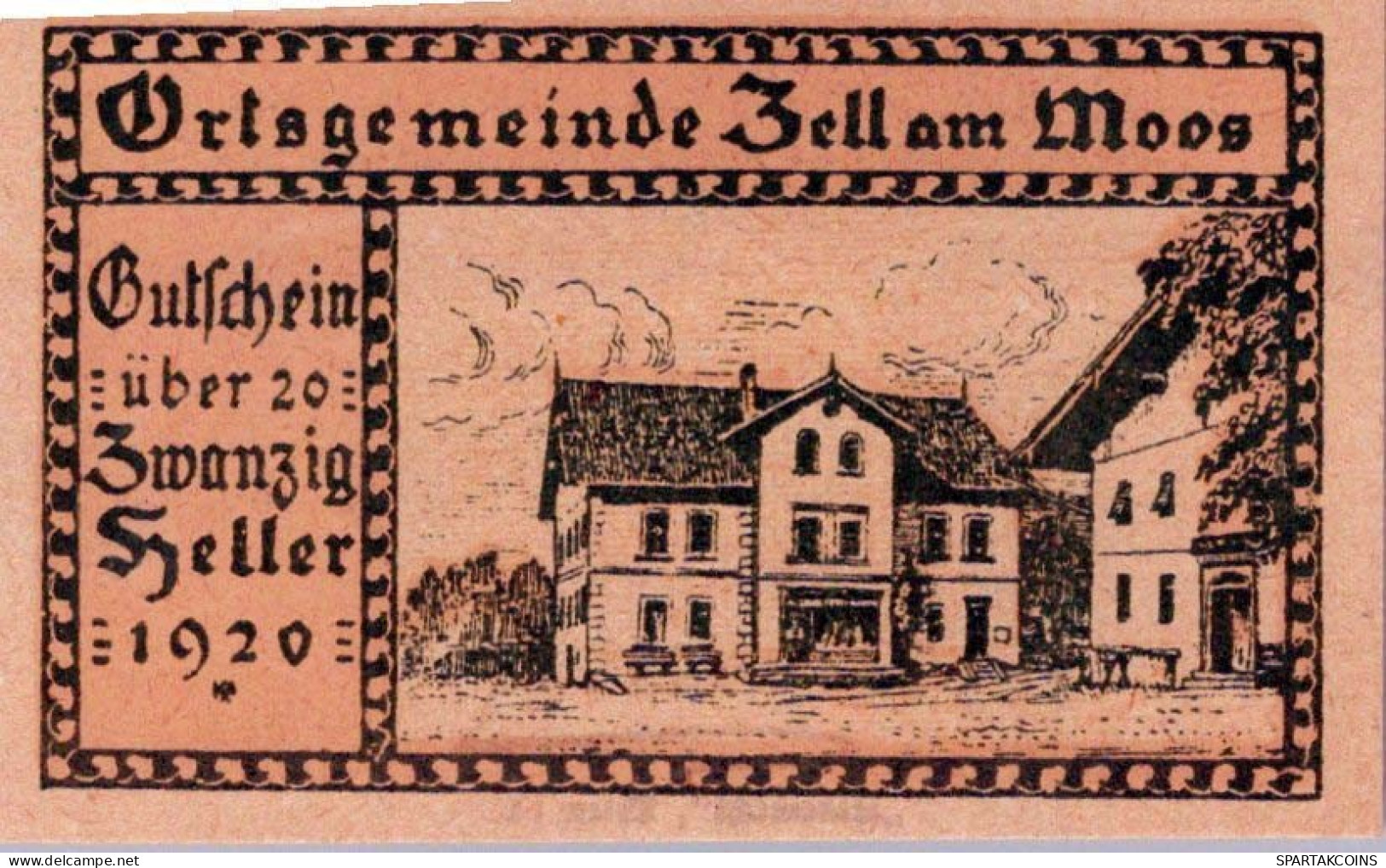 20 HELLER 1920 Stadt ZELL AM MOOS Oberösterreich Österreich Notgeld #PE163 - [11] Local Banknote Issues