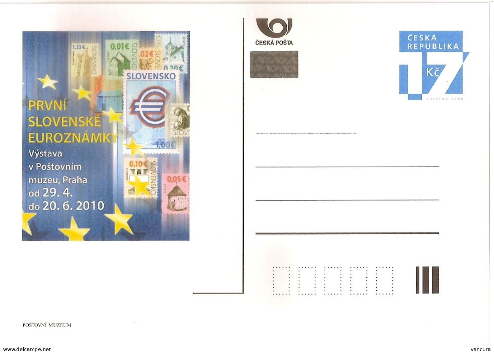 CDV PM 75 Czech Republic First Slovak Eurostamps Exhibition In The Post Museum 2010 - Cartoline Postali