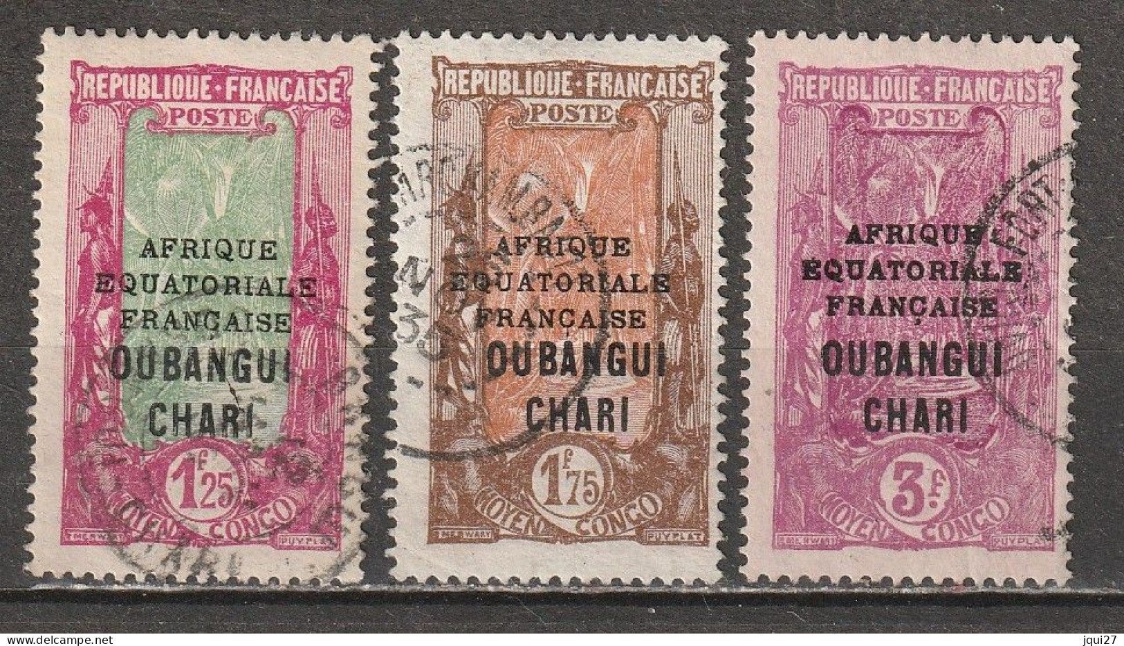 Oubangui N° 80, 82, 83 - Used Stamps