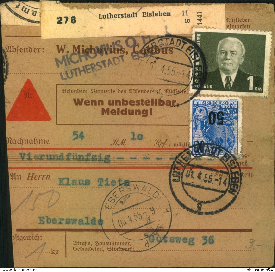 1966, Paketkarte Von Lethstadt Eisleben - Brieven En Documenten