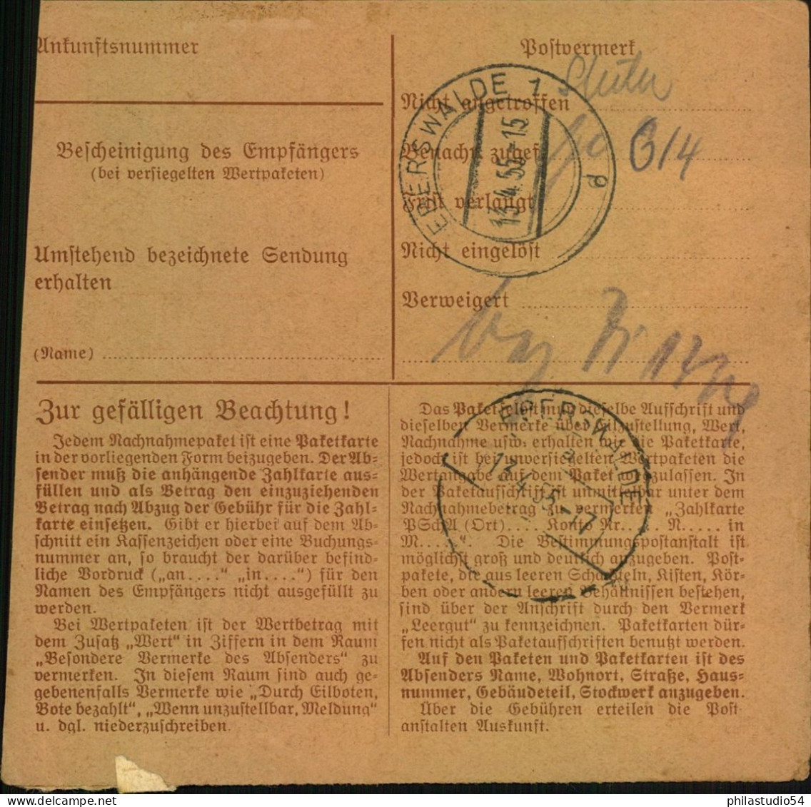 1966, Paketkarte Von Lethstadt Eisleben - Briefe U. Dokumente