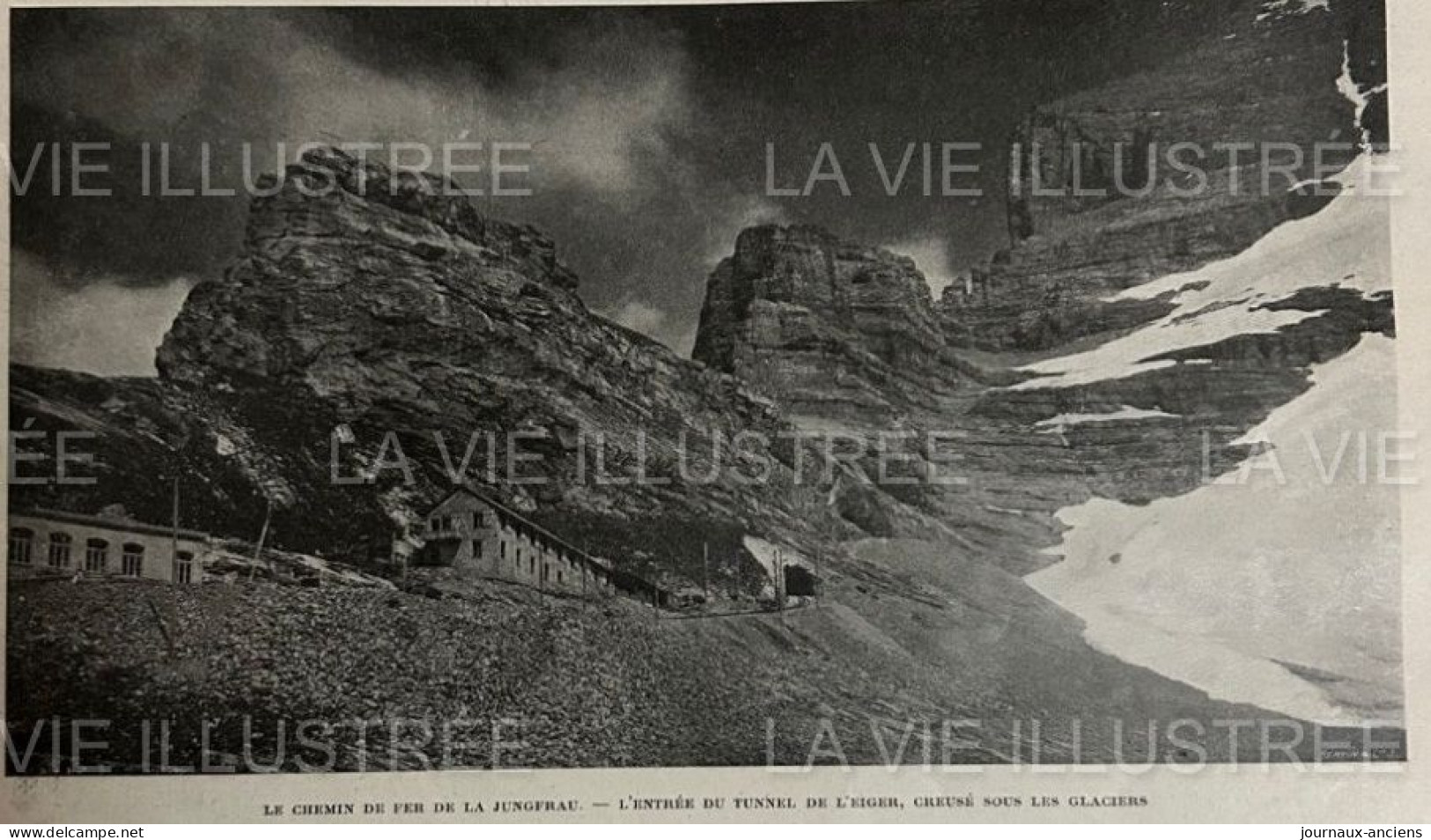 1905 SUISSE - JUNGFRAU - LE CHEMIN DE FER À 4000 METRES D'ALTITUDE  - LA VIE ILLUSTRÉE - 1900 - 1949