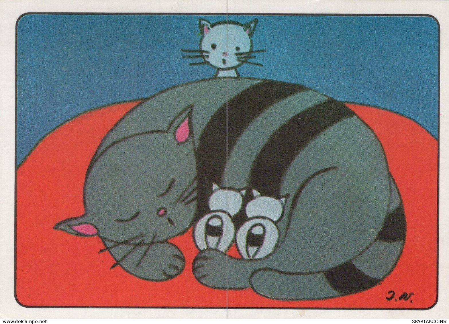 CAT KITTY Animals Vintage Postcard CPSM #PAM421.A - Katten