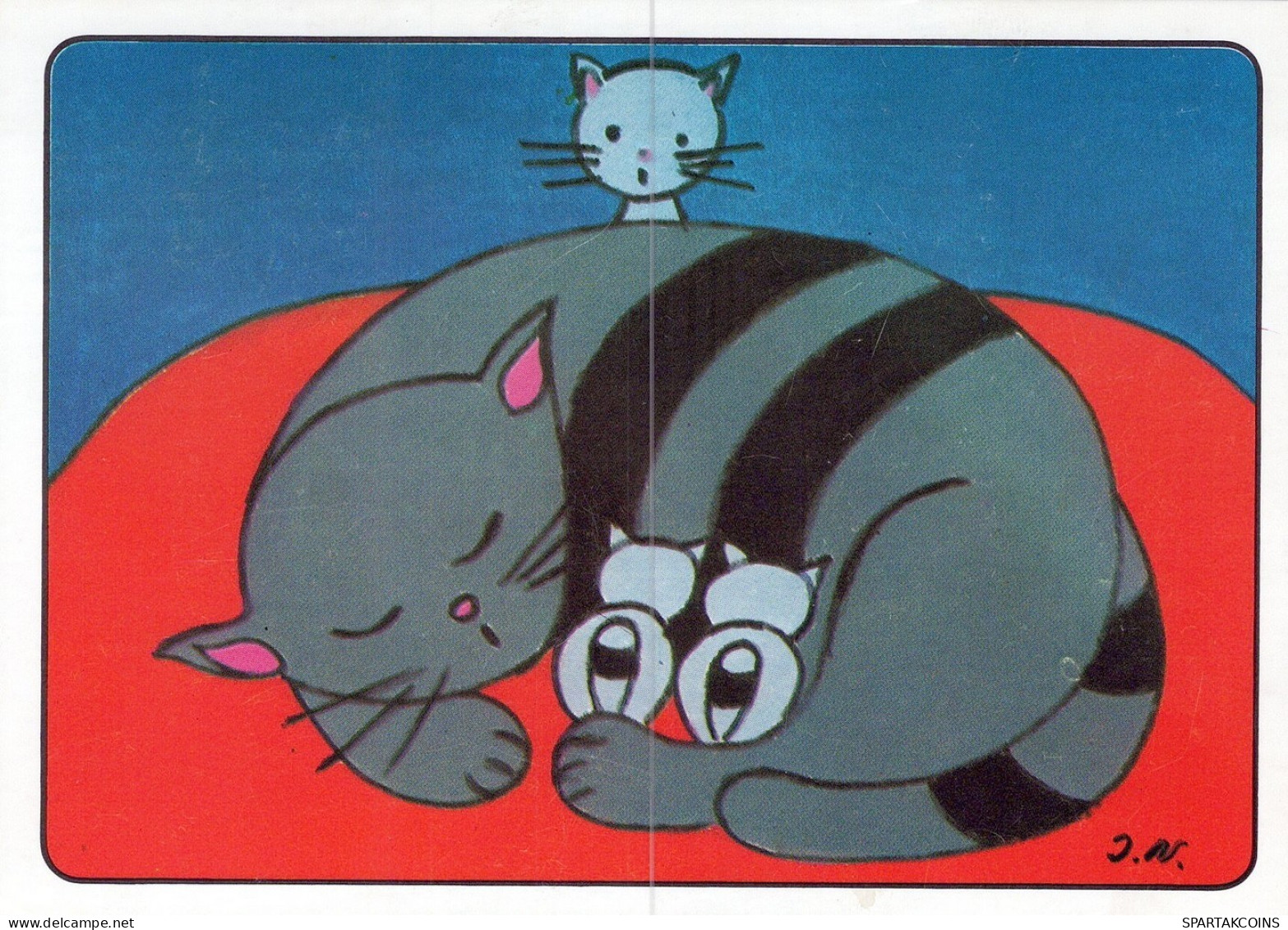 CAT KITTY Animals Vintage Postcard CPSM #PAM421.A - Katten
