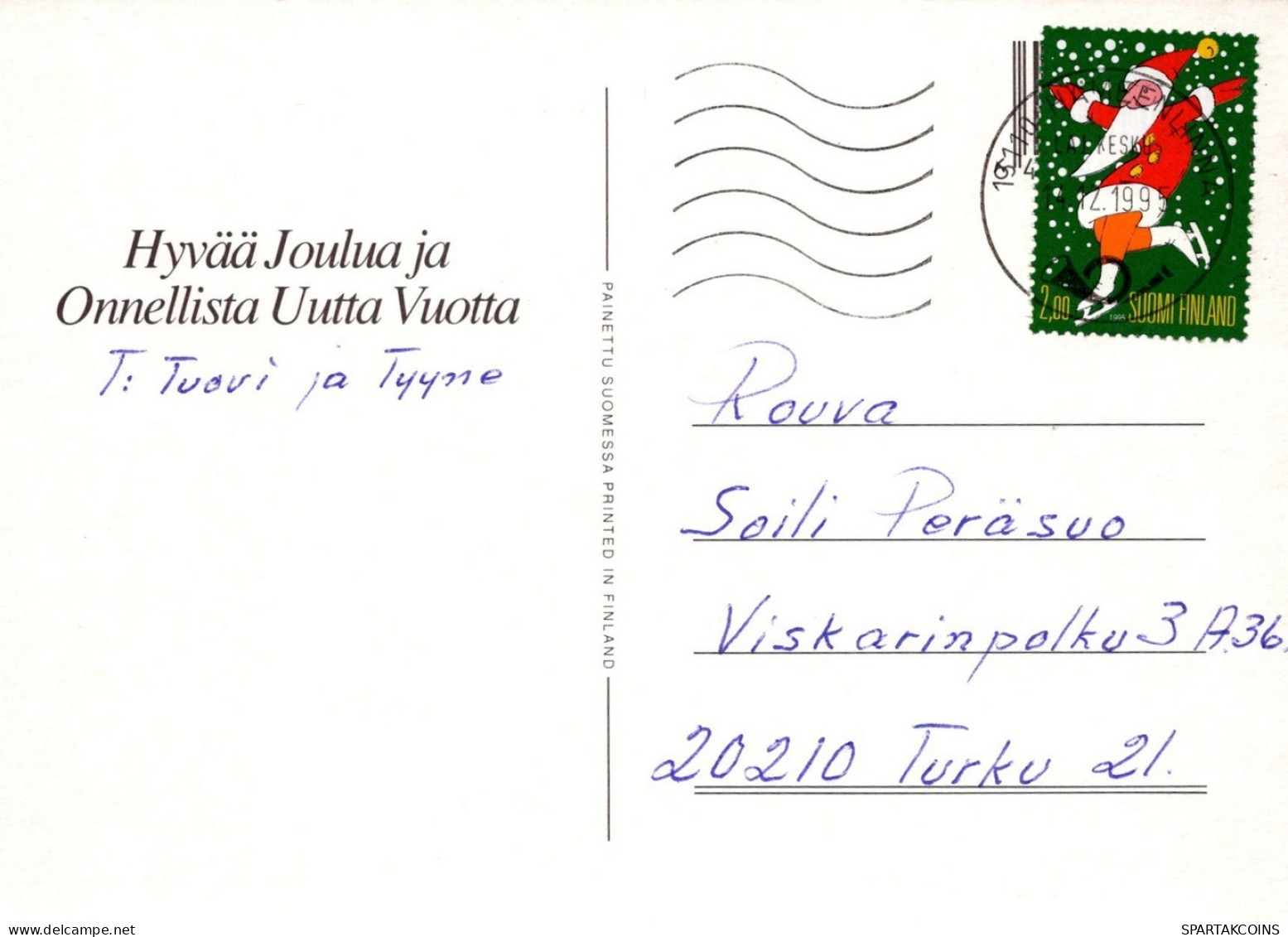 PÈRE NOËL NOËL Fêtes Voeux Vintage Carte Postale CPSM #PAJ581.A - Santa Claus