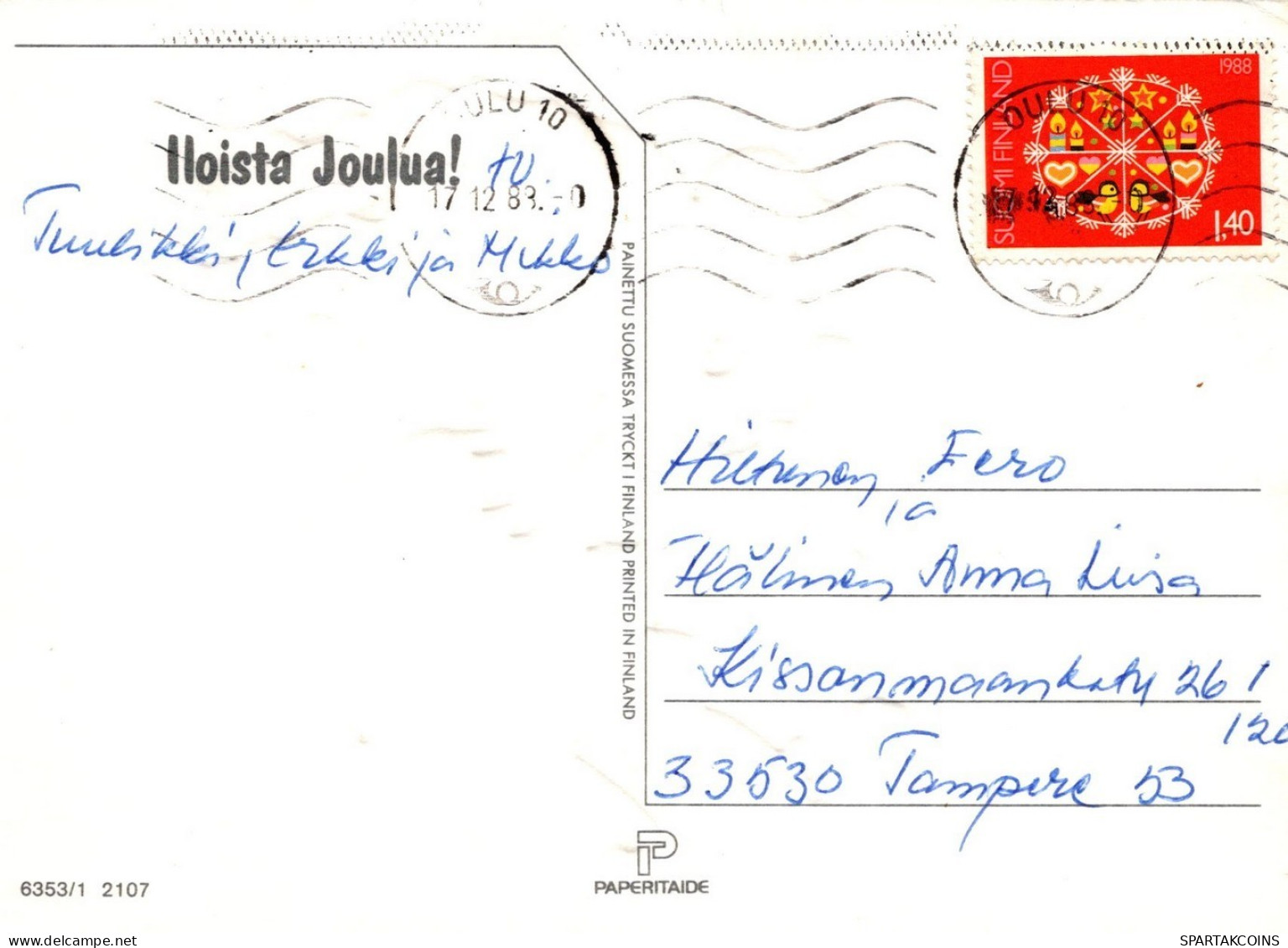 WEIHNACHTSMANN SANTA CLAUS WEIHNACHTSFERIEN Vintage Postkarte CPSM #PAJ531.A - Santa Claus