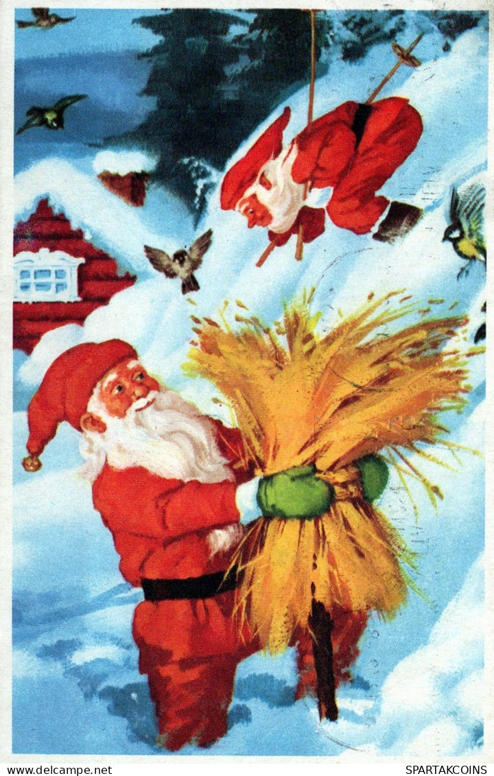 WEIHNACHTSMANN SANTA CLAUS WEIHNACHTSFERIEN Vintage Postkarte CPSMPF #PAJ410.A - Santa Claus
