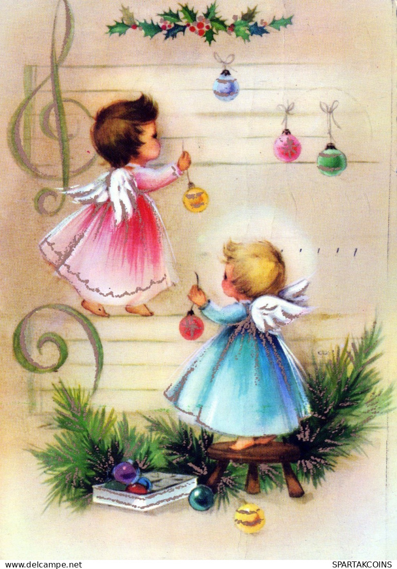 ANGELO Buon Anno Natale Vintage Cartolina CPSM #PAH880.A - Angeli