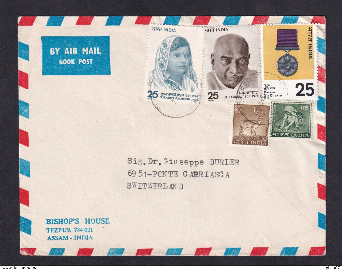INDIA - Envelope Sent Via Air Mail, Book Post, Sent From India To Switzerland, Nice Franking / 2 Scans - Andere & Zonder Classificatie