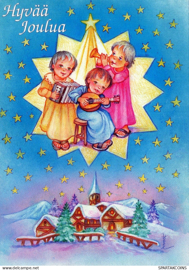 ANGELO Buon Anno Natale Vintage Cartolina CPSM #PAH550.A - Angeli