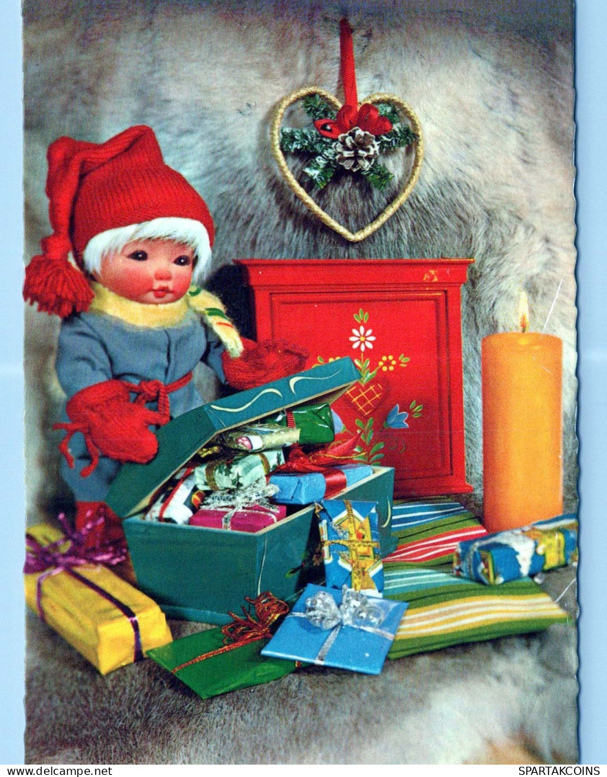PAPÁ NOEL Feliz Año Navidad GNOMO Vintage Tarjeta Postal CPSM #PAY520.A - Santa Claus