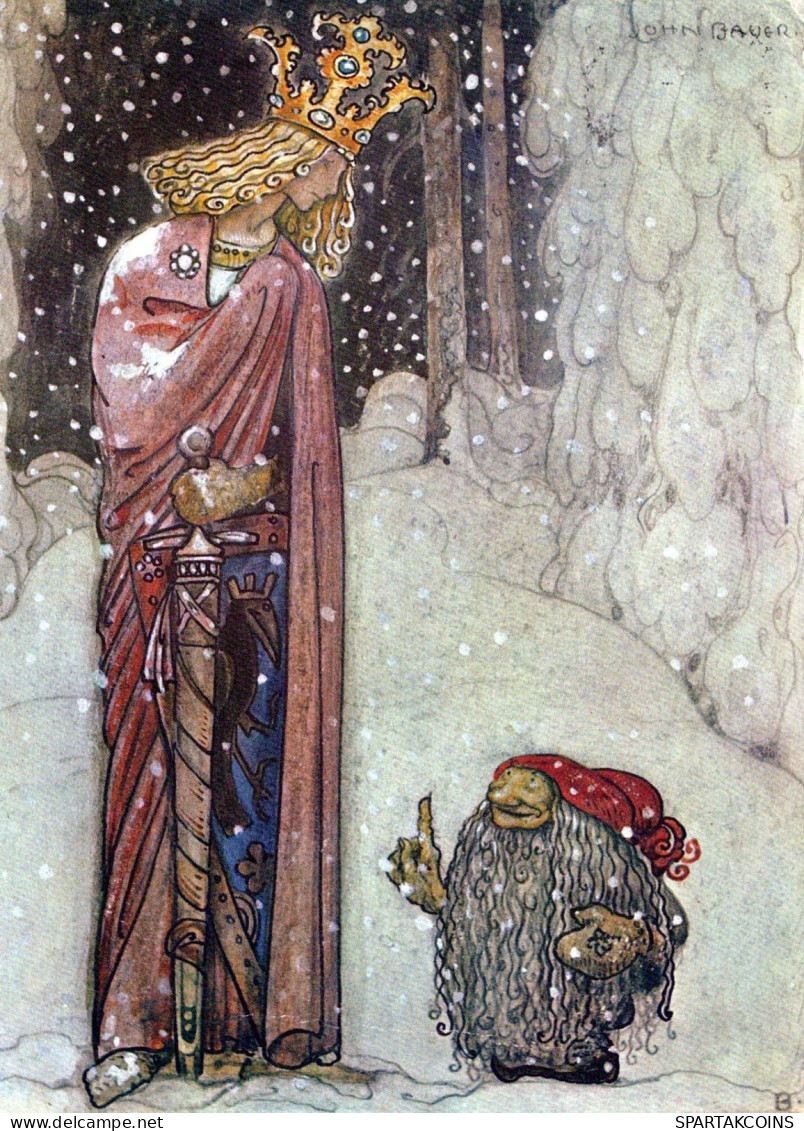 SANTA CLAUS Happy New Year Christmas GNOME Vintage Postcard CPSM #PAY459.A - Santa Claus