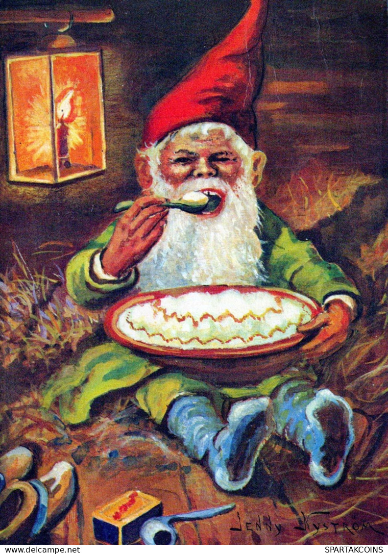 PAPÁ NOEL Feliz Año Navidad GNOMO Vintage Tarjeta Postal CPSM #PAW609.A - Santa Claus