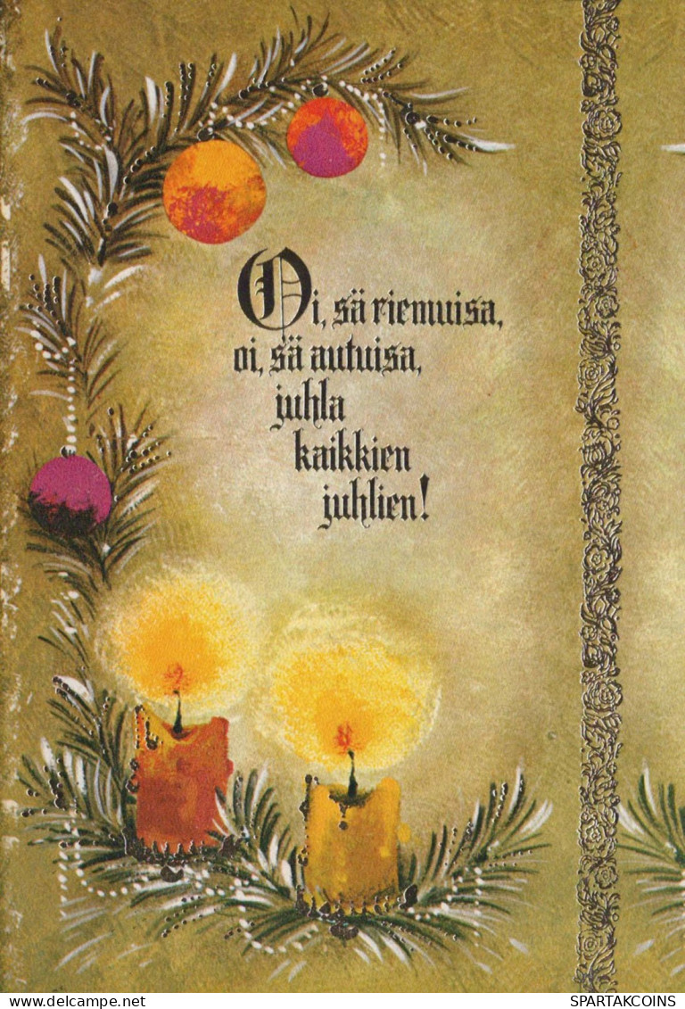 Feliz Año Navidad VELA Vintage Tarjeta Postal CPSM #PAV308.A - New Year