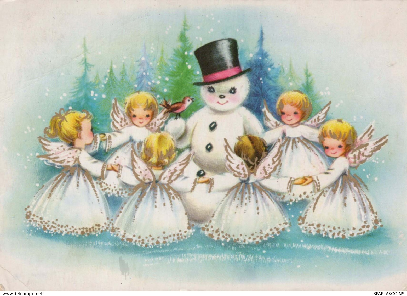 ENGEL Neujahr Weihnachten Vintage Ansichtskarte Postkarte CPSM #PAS748.A - Anges