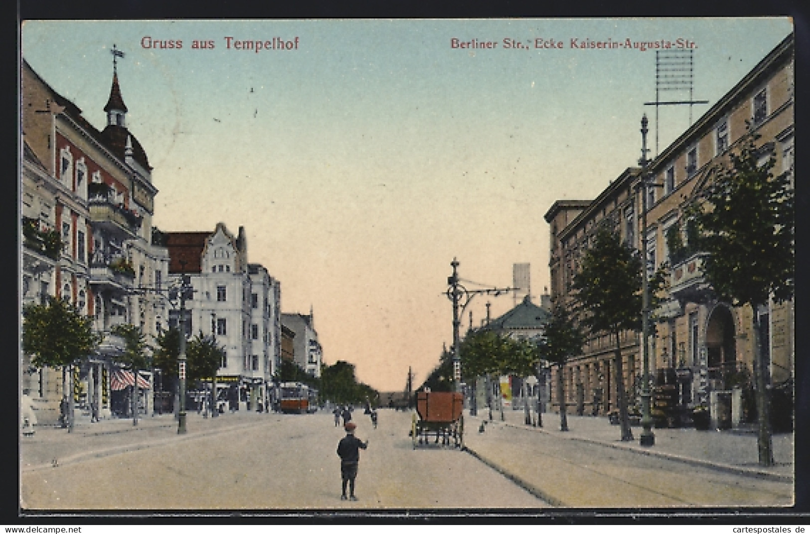 AK Tempelhof, Berliner Strasse Ecke Kaiserin-Augusta-Strasse  - Tempelhof