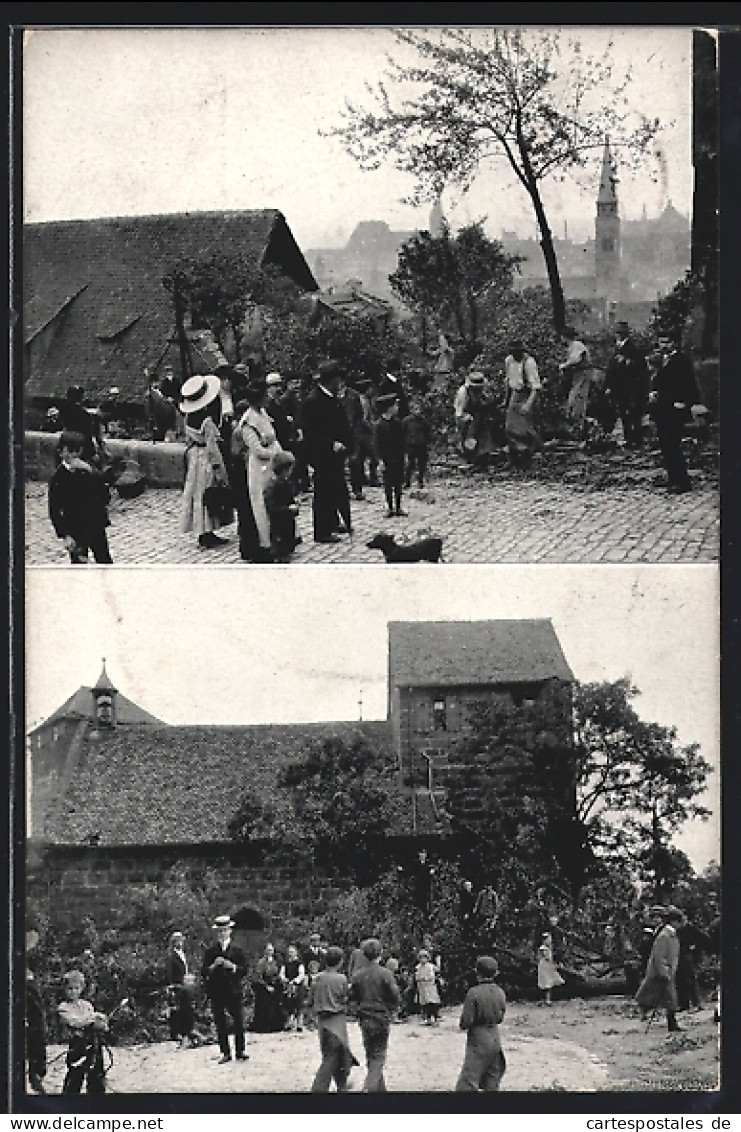 AK Nürnberg, Verheerungen Durch Unwetter Am 22.7.1910, Auf Der Burg  - Überschwemmungen