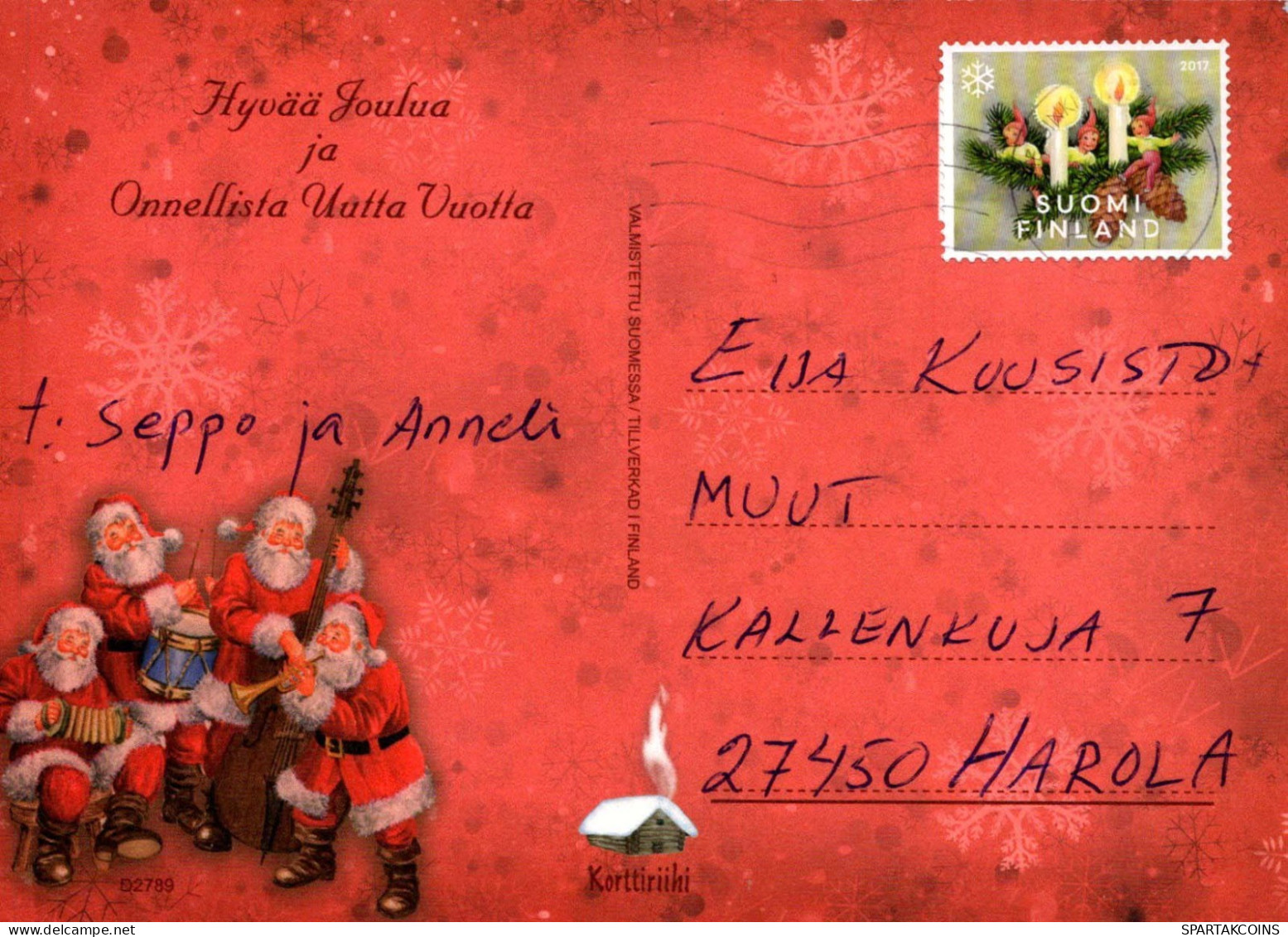 SANTA CLAUS Happy New Year Christmas Vintage Postcard CPSM #PBL113.A - Santa Claus
