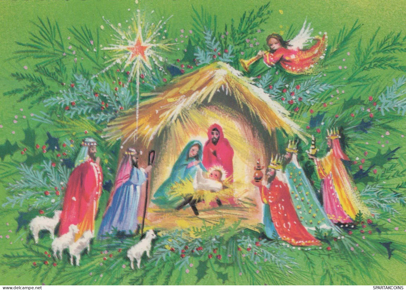Jungfrau Maria Madonna Jesuskind Weihnachten Religion Vintage Ansichtskarte Postkarte CPSM #PBB991.A - Jungfräuliche Marie Und Madona